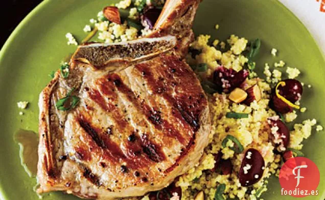 Chuletas de Cerdo con Cuscús de Cereza