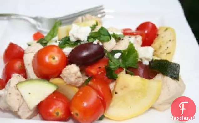Salteado de Pollo O Camarones al estilo griego