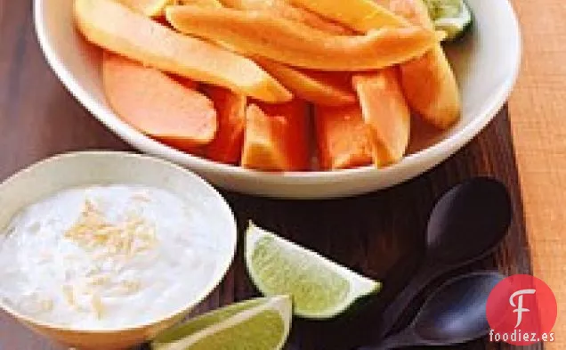 Papaya Fresca Con Yogur De Coco Y lima