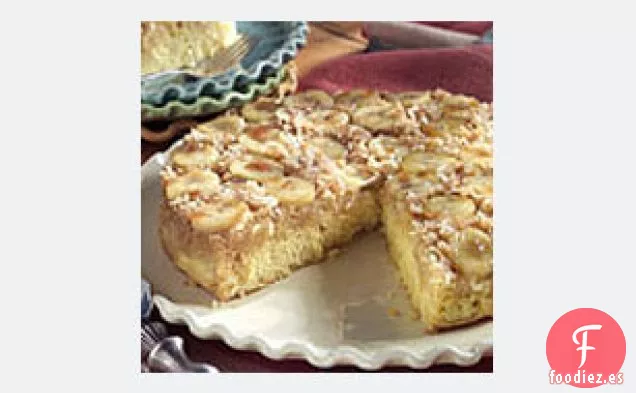 Pastel de Plátano y Coco Boca Arriba Hacia Abajo