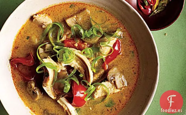 Sopa Tailandesa Picante de Pollo con Coco