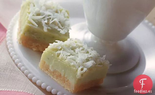 Barras cremosas de Lima y coco