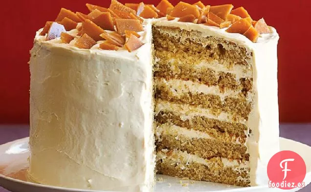 Pastel de Especias con Crujiente de Caramelo de Café