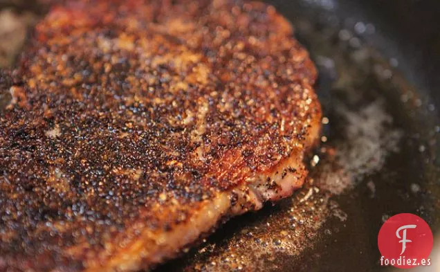 Bistec con Costra de Café