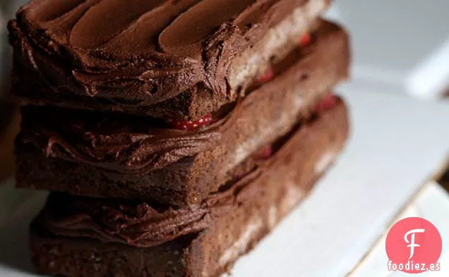 Comida De Diablo De Chocolate Doble Con Frambuesas Frescas