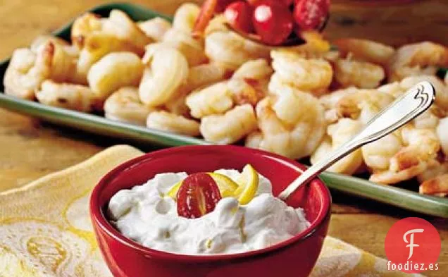 Camarones Con Salsa De Yogur Y Pepino