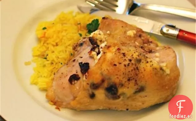 Pollo Relleno de Queso de Cabra de Arándano Al Horno