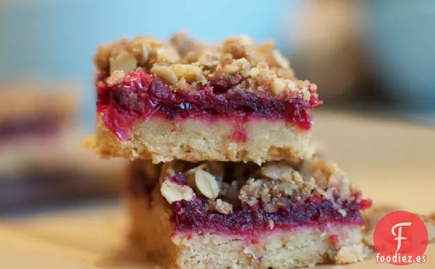 Receta de Barritas de Streusel de Nuez de Arándano Rojo