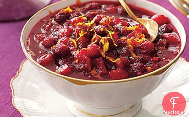Salsa de Arándanos de Sidra Caliente Caliente