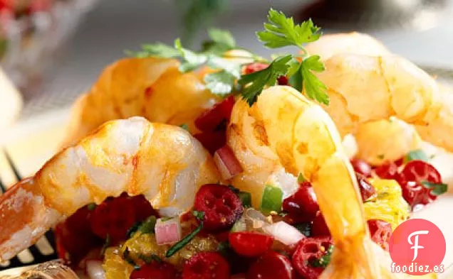 Camarones Salteados con Salsa de Arándanos y Cítricos