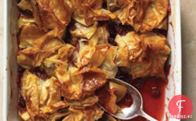 Crujiente de Arándanos y Manzana y Canela