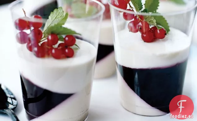 Parfaits de Panna Cotta de Vainilla y Arándanos