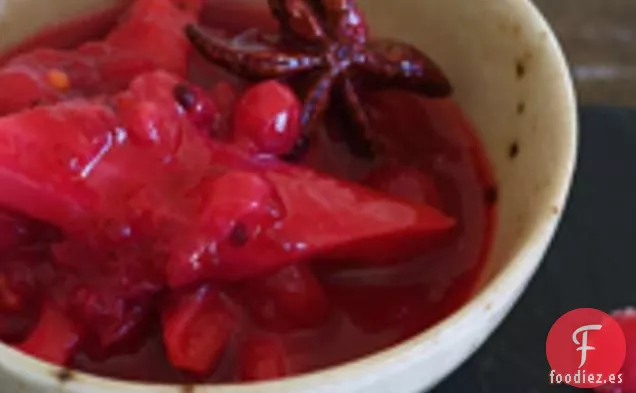 Ruibarbo En Escabeche De Tamarindo Y Grosellas Rojas