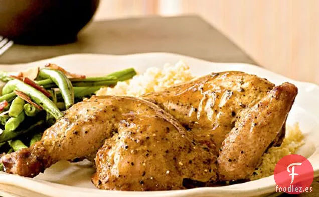 Gallinas de Cornualles Asadas con Pimienta