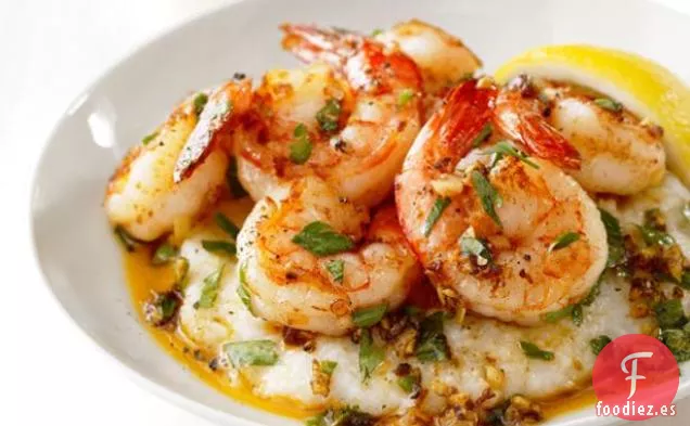 Camarones con Ajo Limón y Sémola