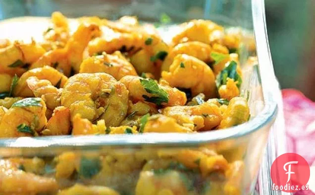 Camarones Azafrán con Semillas de Hinojo