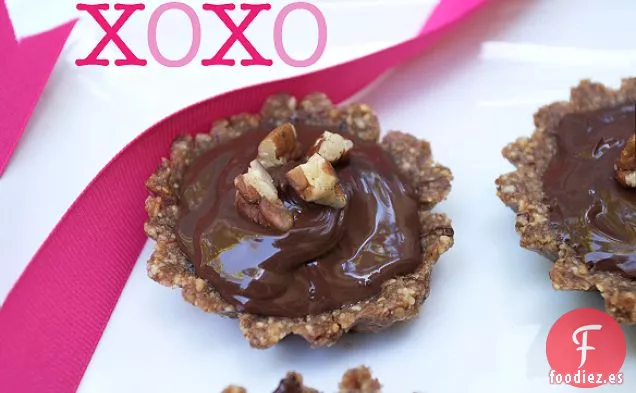 Tartas de Nueces de Chocolate Crudo Sin Gluten