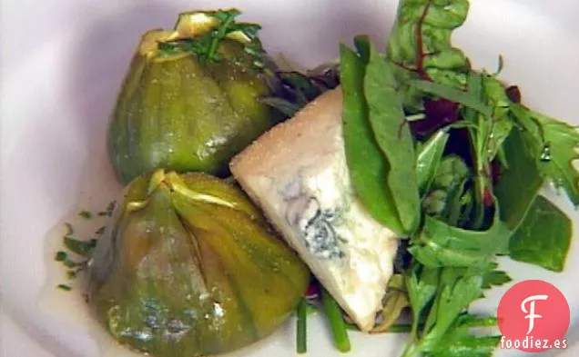 Higos Asados con Verduras de Bebé y Vinagreta de Miel