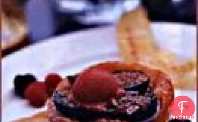 Tarta de Caramelo de Higos con Sorbete de Frambuesa