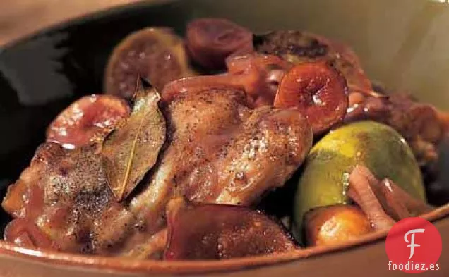 Muslos de Pollo Estofados con Higos y Hojas de Laurel