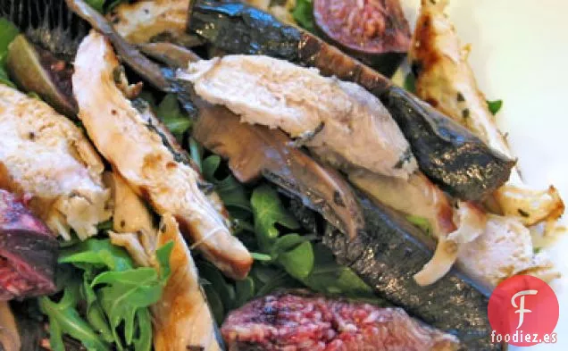 Ensalada Tibia De Higos, Pollo Y Champiñones