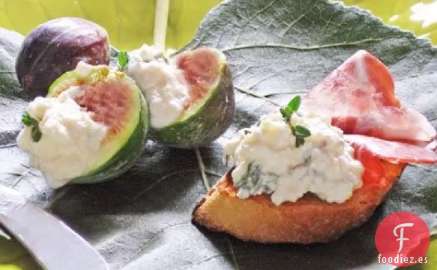 Crostini De Higo Y Queso Feta
