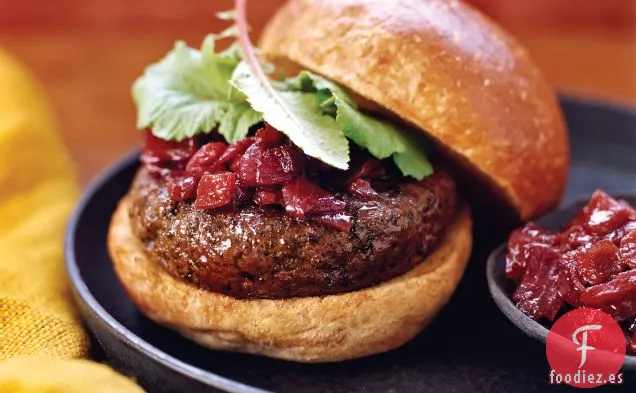 Hamburguesas Americanas con Compota de Cebolla Roja