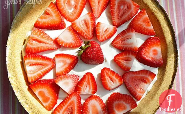 Tarta de Queso sin hornear de Fresa Baja en Grasa