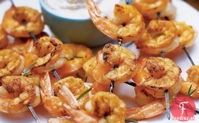 Camarones a la Parrilla con Salsa Tarator