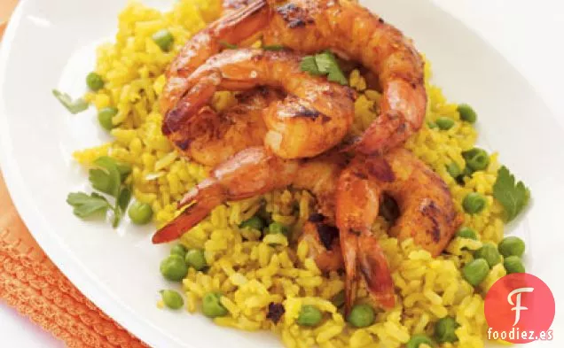 Camarones al Estilo Español con Arroz Amarillo