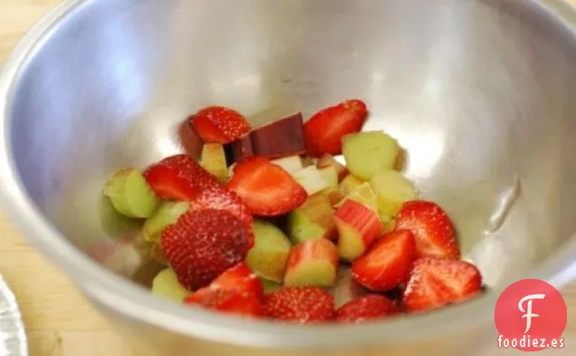 Tartas de fresa y ruibarbo