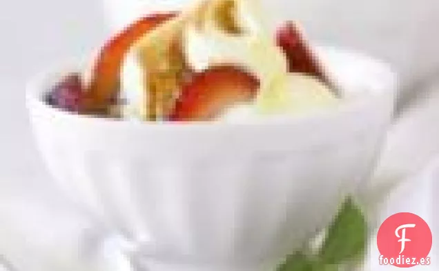 Helado De Aceite De Oliva Con Fresas Balsámicas