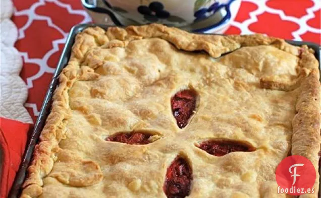 Pastel de Losa de Ruibarbo de Fresa