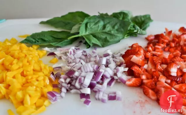 Salsa de Fresa, Mango y Albahaca