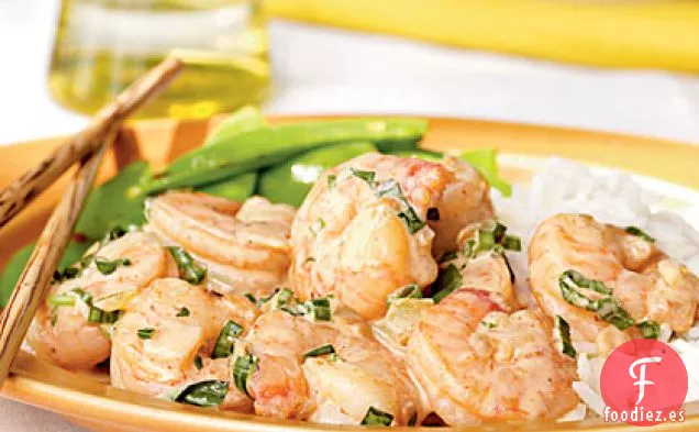 Camarones al Curry de Coco Tailandés