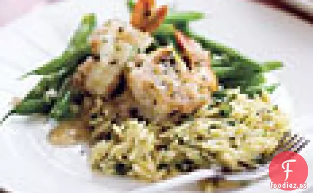 Camarones Asados con Salsa de Champaña y Chalota