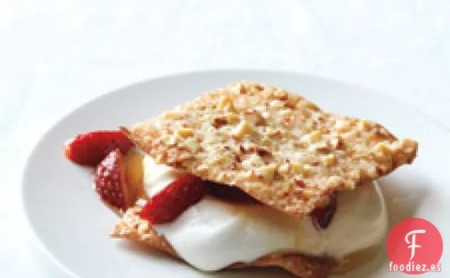 Wontons Crujientes Con Fresas Y Yogur