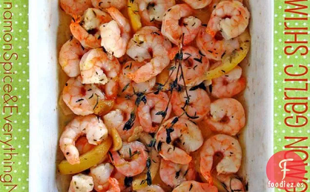 Camarones Asados con Hierbas de Ajo Y Limón
