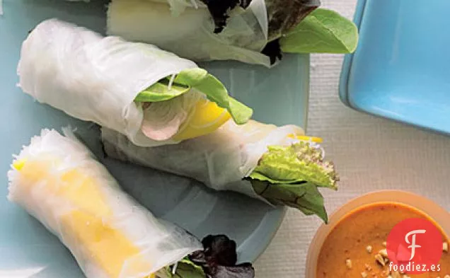 Rollitos de Primavera frescos con Cerdo, Mango y Mezclun