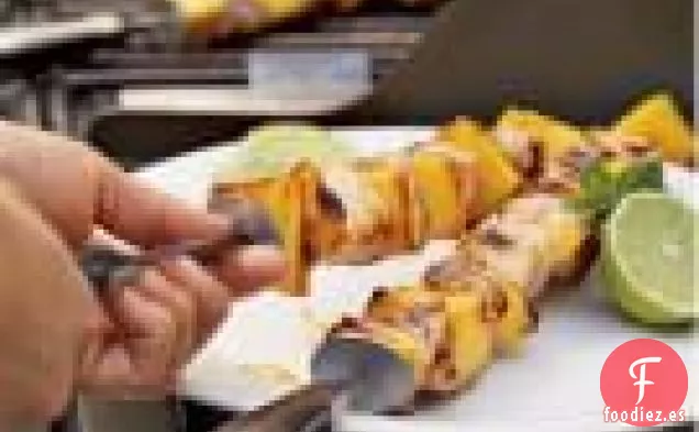 Brochetas De Pollo Y Mango