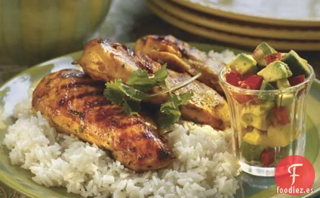 Pollo Marinado Con Margarita Con Salsa De Mango