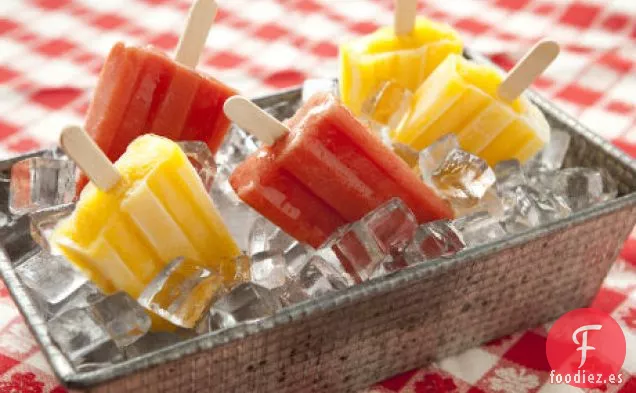 Paletas de durazno y mango