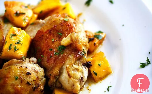 Pollo al Curry con Mango Frito