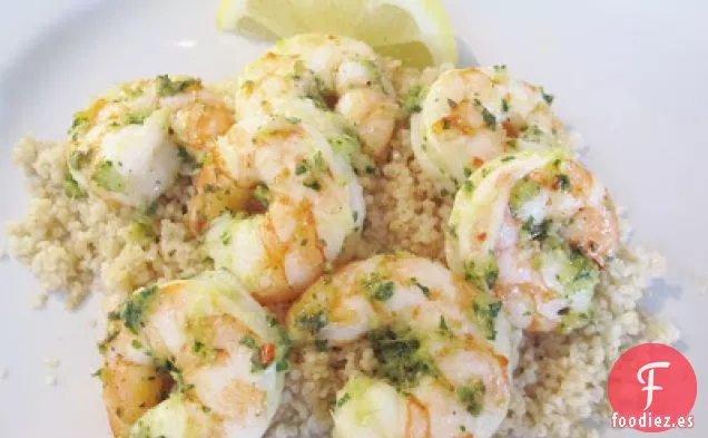 Camarones gigantes a la parrilla con Hierbas y limón