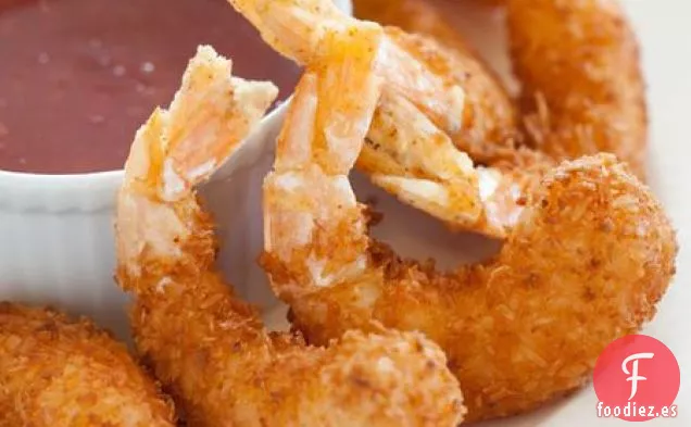 Camarones Crujientes De Coco Con Salsa De Chile Rojo Dulce