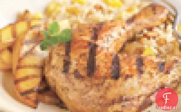 Pollo Al Estilo Tandoori A La Parrilla Y Mangos Con Arroz Jazmín De Mango