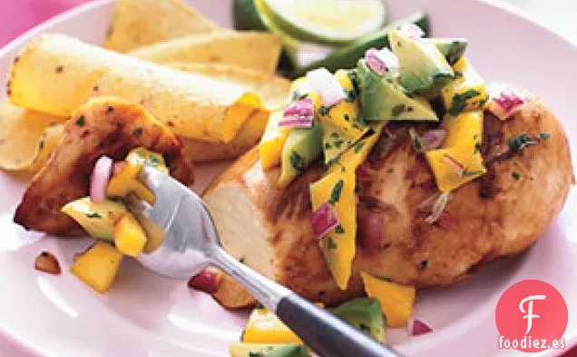 Pollo con aguacate y mango