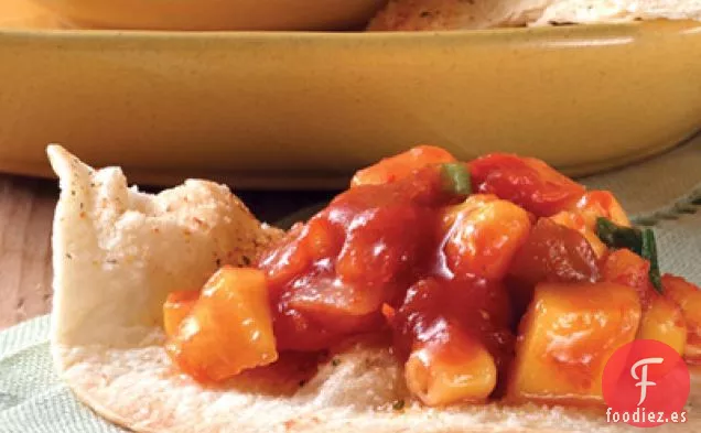 Pan De Galleta De Tortilla Con Salsa De Mango