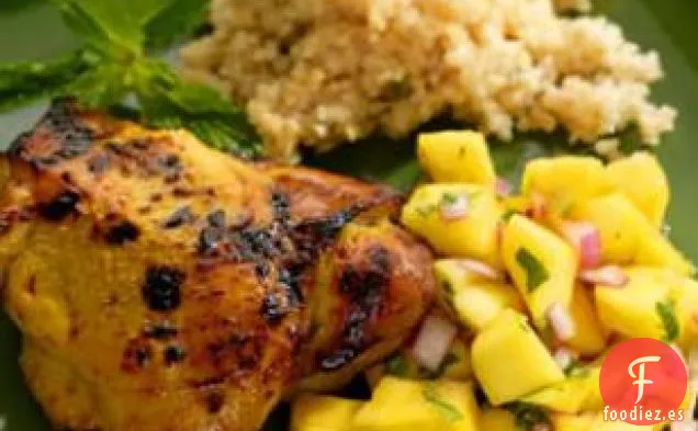 Pollo Al Curry Con Ensalada De Mango