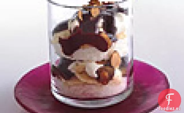 Parfaits de Chocolate, Almendras y Plátano